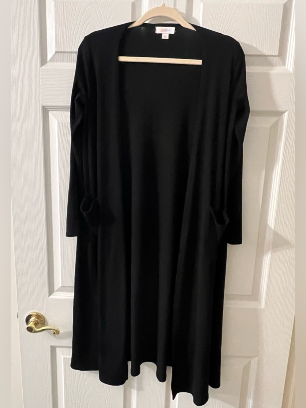 LuLaRoe Black Ribbed Open-Front Duster Cardigan